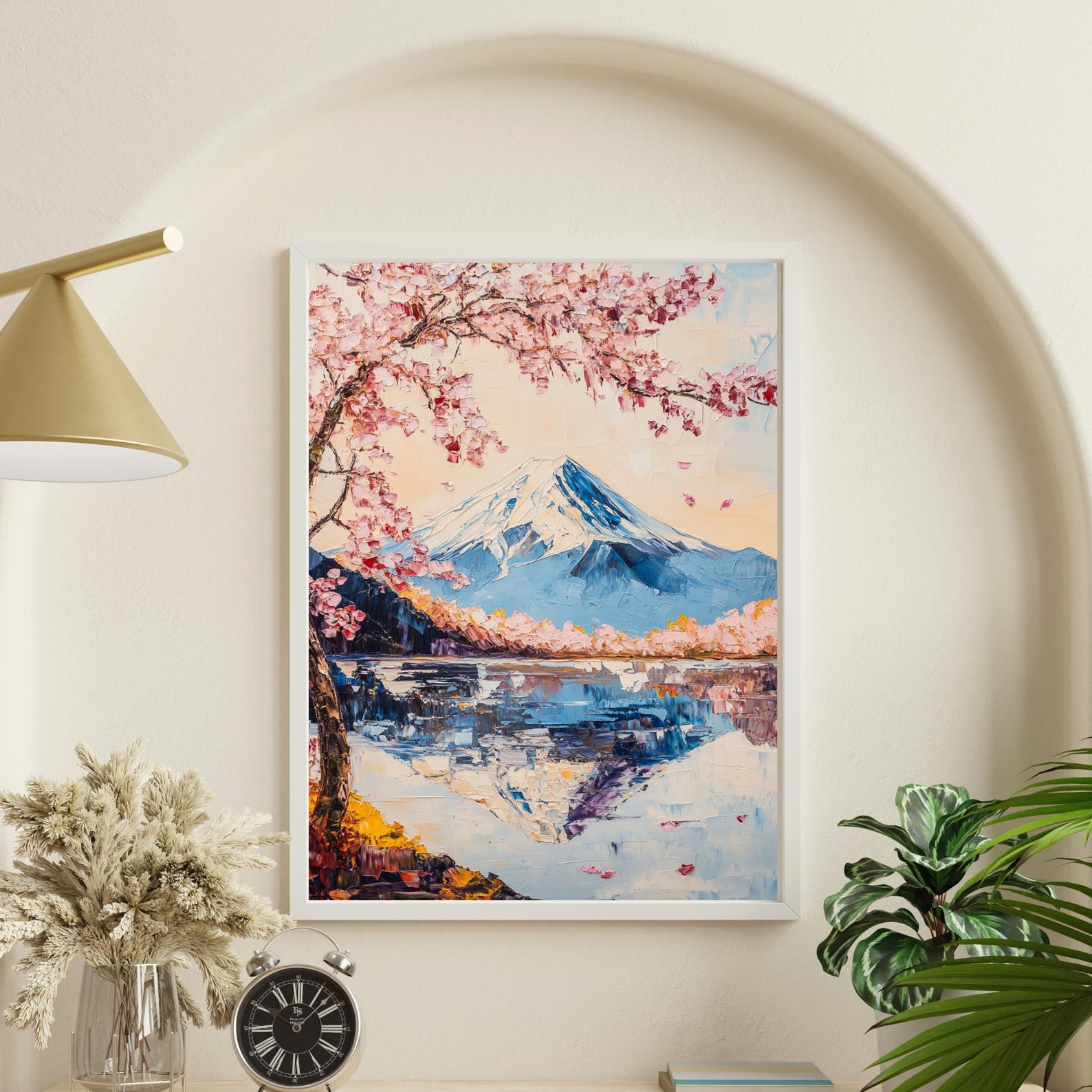 Mount Fuji & Cherry Blossom Art Print – Elegant Japanese Landscape ...