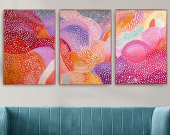 Abstract Pastel Dot Art Print – Contemporary Aboriginal Inspired Wall Decor
