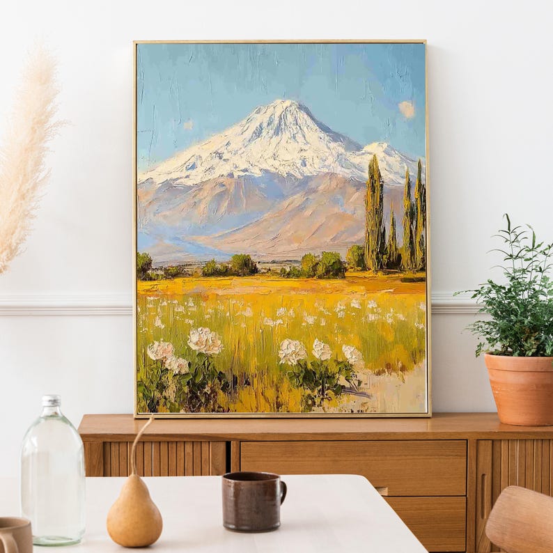Mount Ararat Art Print – Majestic Turkish Landscape Painting - Etsy