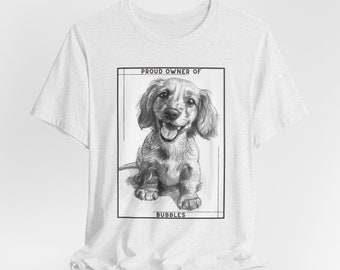 Aangepast T-shirt teckel – gepersonaliseerd T-shirt met hondennaam