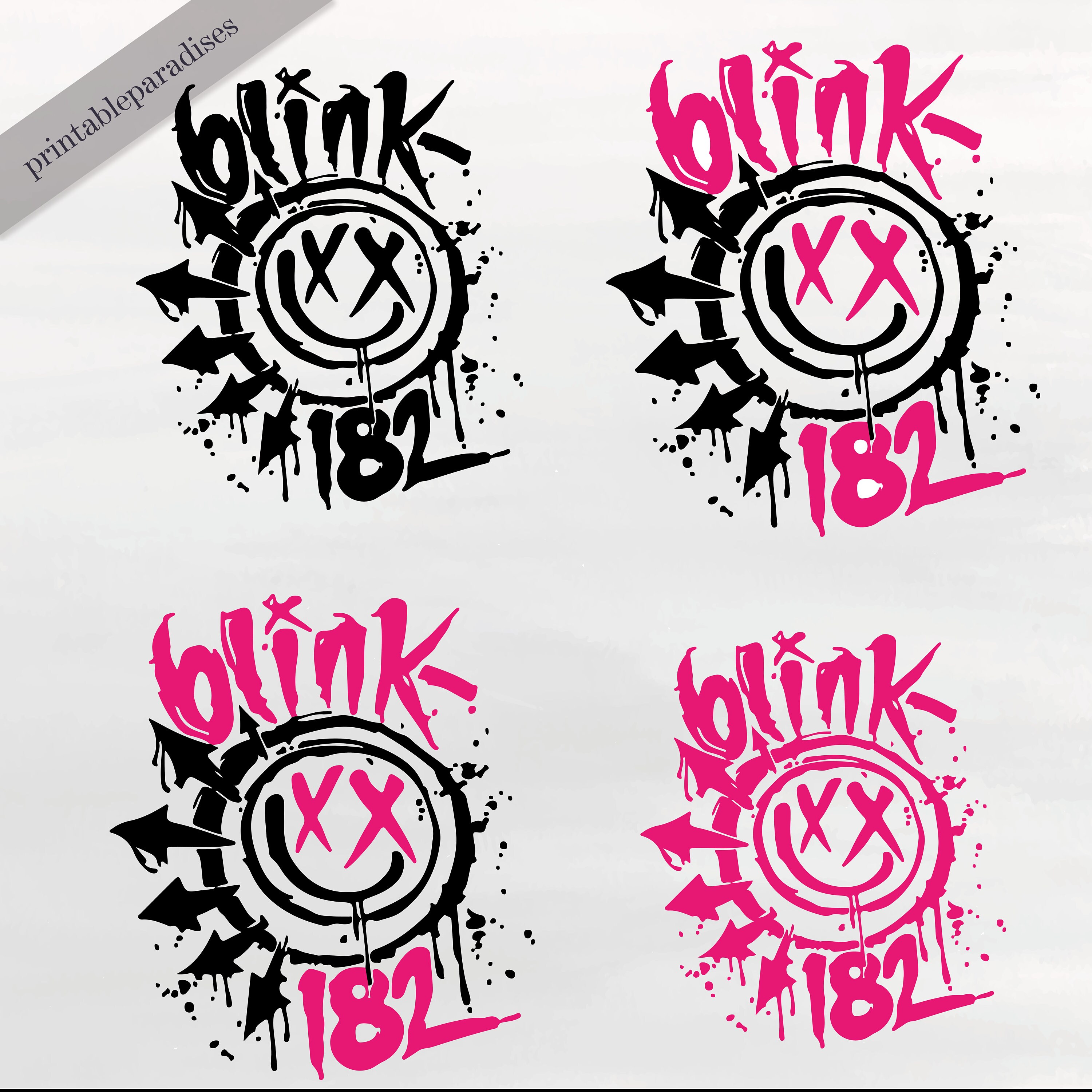 Blink 182 Smile Png, B182 Tshirt Design PNG, Spiderverse Stickers, Trendy Tshirt Designs Png