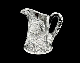 Antique ABP Cut Crystal Pitcher: American Brilliant Period Water Jug