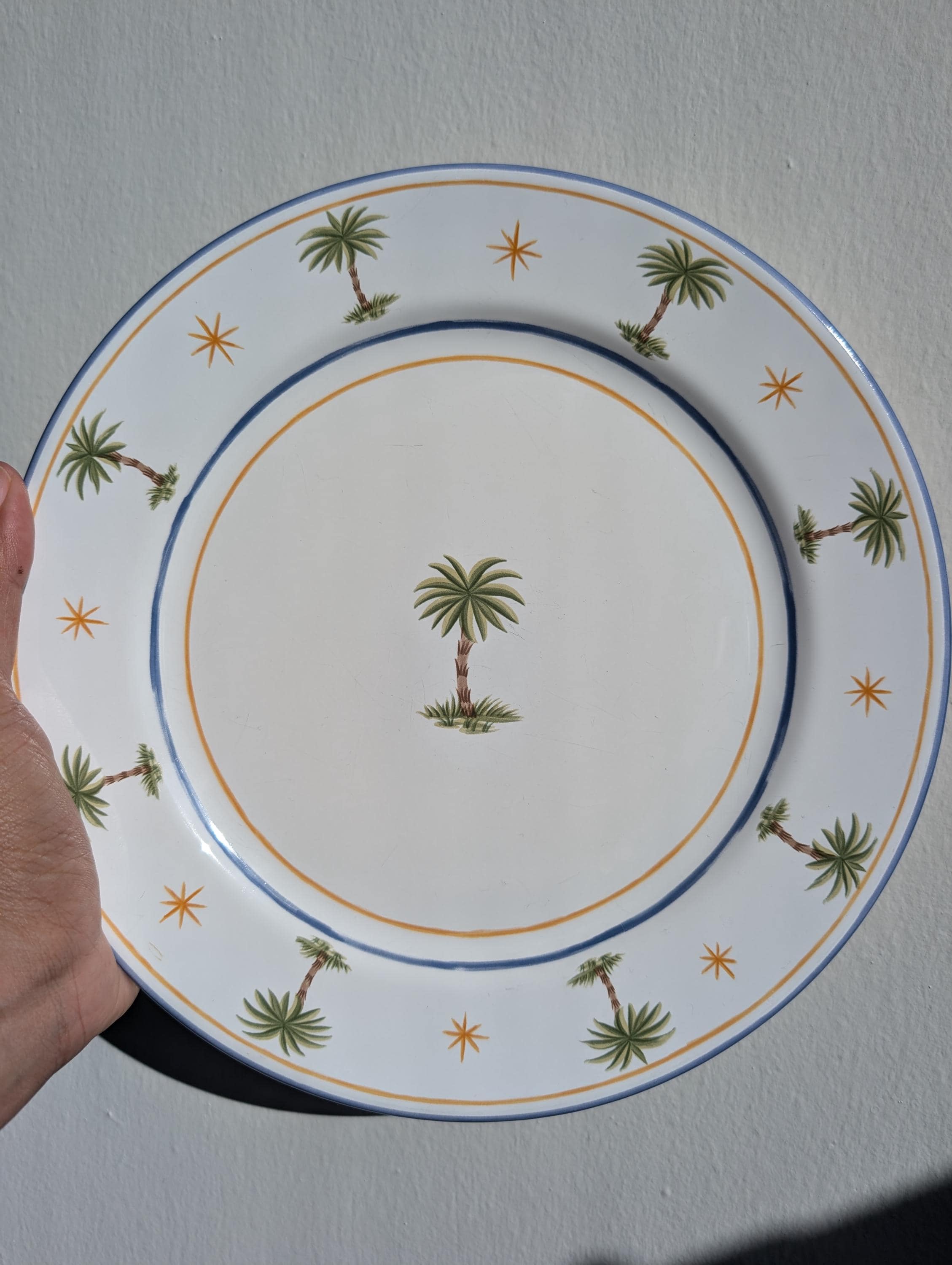 Set of 4 Palmeiras Dinner Plates by Kate Williams for C E Corey | Made in Portugal | Rare
