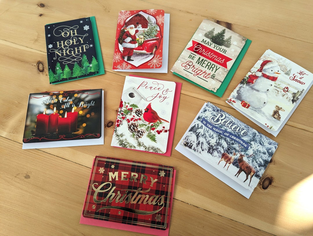 Xmas Greeting Card Journal Set of 8 Horizontal and Etsy