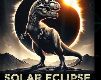 Dinosaur Solar Eclipse , Eclipse 2024, ready to press DTF TRANSFER ,shirt iron on.