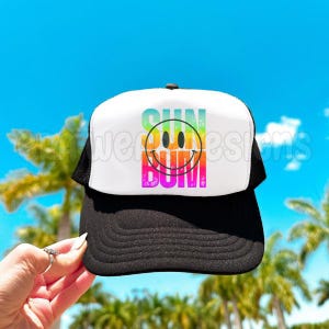Sun Trucker Hat, Summer Trucker Hat, Beach Trucker Hat, Smiley Face Hat, Foam Trucker Hat, Trucker Cap, Spring Break, Girls Trip Hat, Trendy