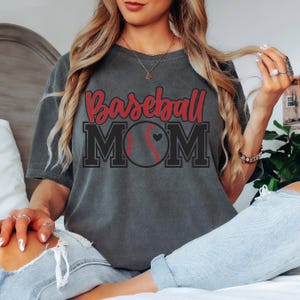 Baseball Mom T-Shirt, Unisex Garment-Dyed Tee, Sports Mom Gift, Mother&#39;s Day Shirt, Parenting Apparel
