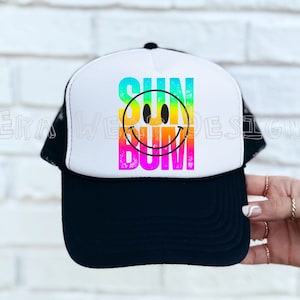 Sun Trucker Hat, Summer Trucker Hat, Beach Trucker Hat, Smiley Face Hat, Foam Trucker Hat, Trucker Cap, Spring Break, Girls Trip Hat, Retro