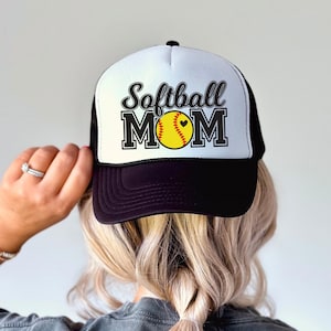 Softball Mom Foam Trucker Hat - Baseball Mom Gift, Sports Mom Cap, Athletic Mom Hat, Team Spirit Baseball Cap, Funny Mom Hat