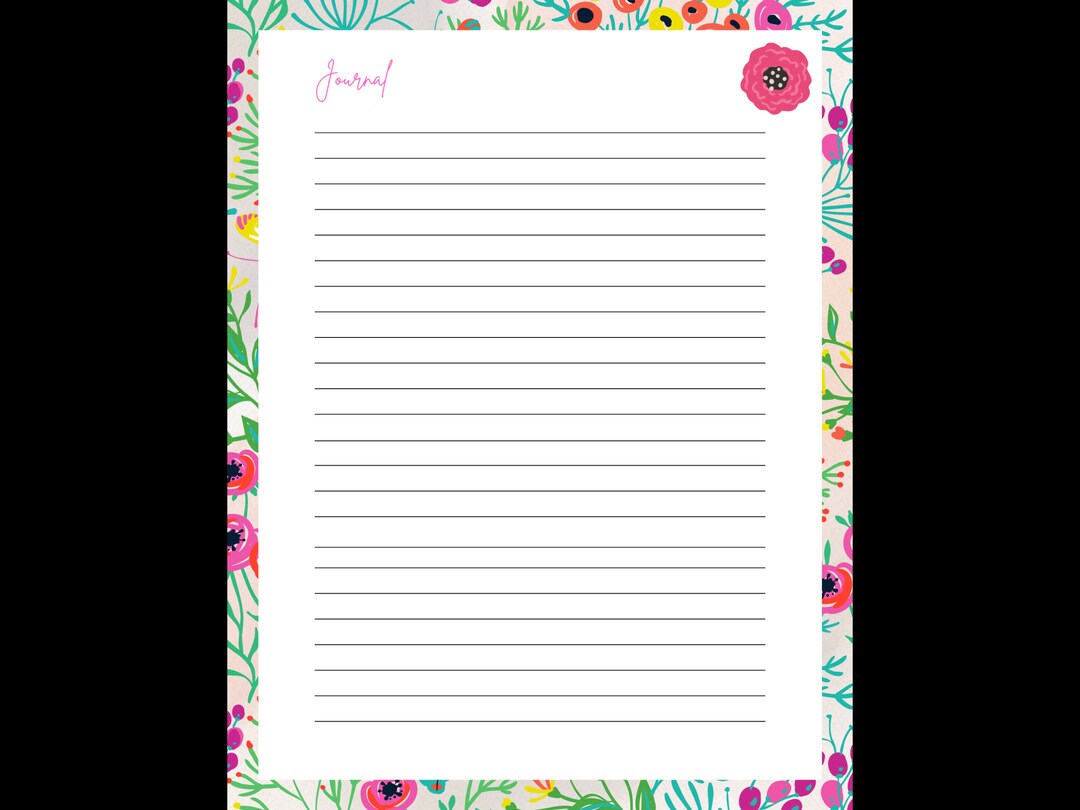 Pink Floral Journal Page Printable - Etsy