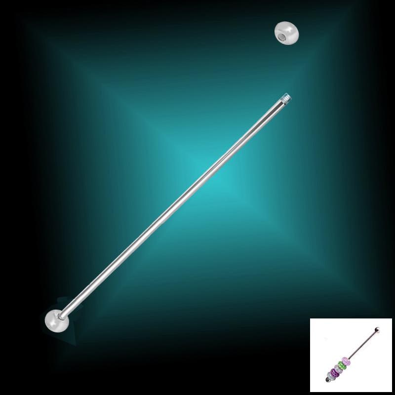 USA | 4.75" Beads storage Bar METAL from MERZIEs | stainless steel removable ends | large hole European | 2mm rod *Merzies-ss*