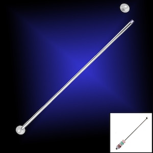 USA | 8" Beads storage Bar METAL from MERZIEs | stainless steel removable ends | large hole European | 2mm rod *Merzies-ss*