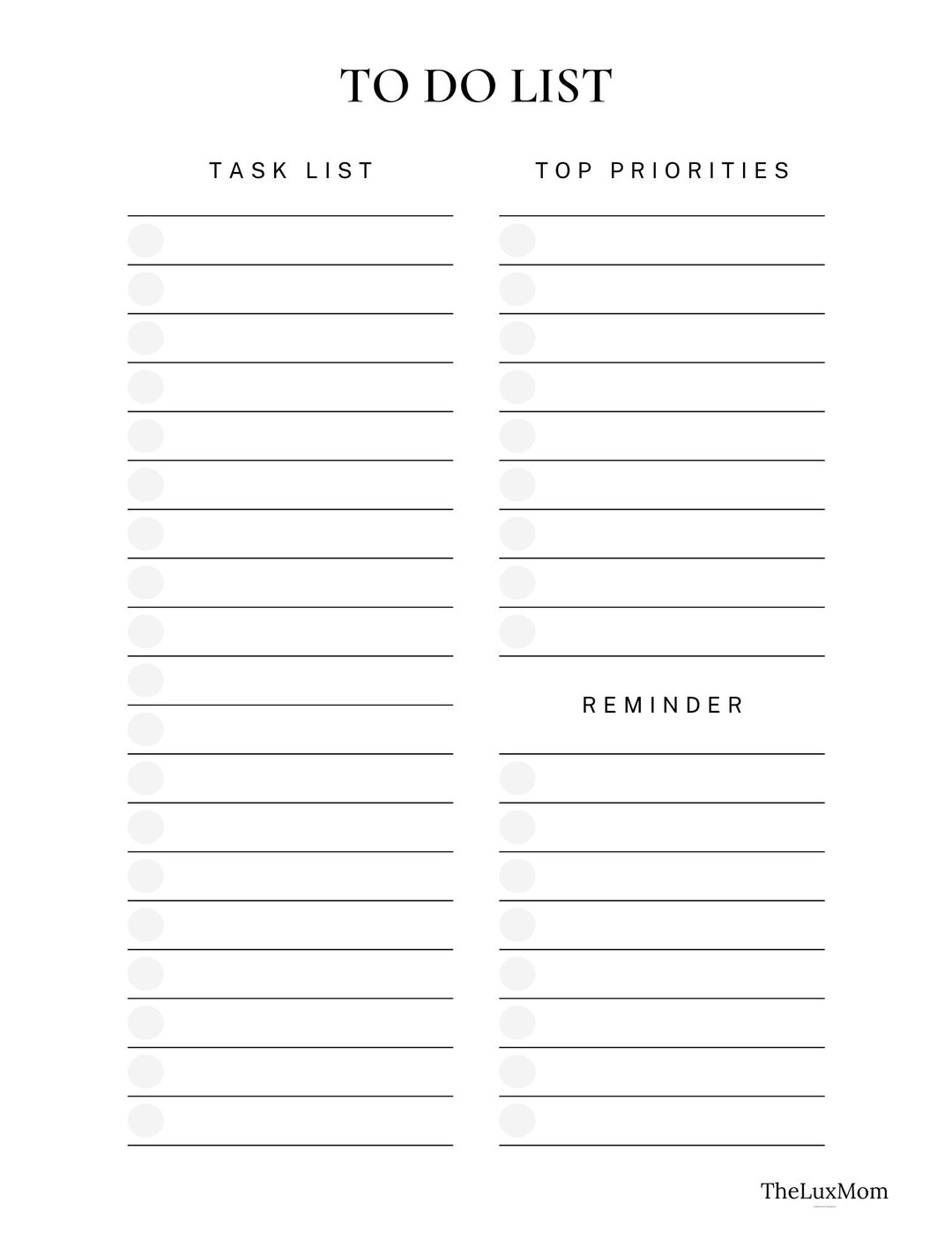 Printable To do List Etsy