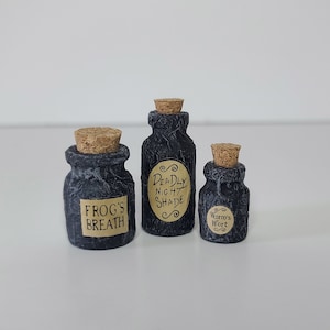 The Nightmare Before Christmas, Miniature Sally Jars, Deadly Night Shade, Worms Wort, Frogs Breath, Mini Sally Jars 1-3pc set