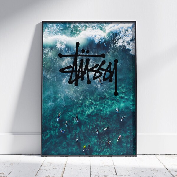 Stussy Poster for bedroom, Stussy surf poster, Gift for men, gift for women