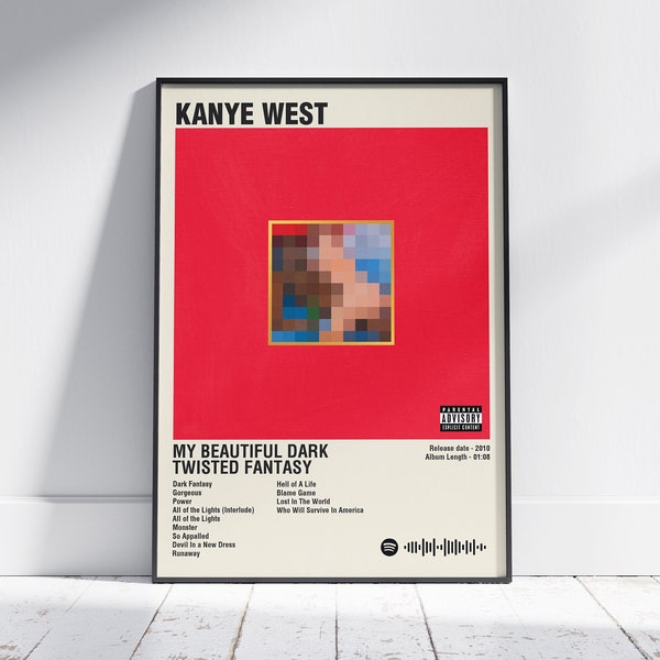 Affiche My Beautiful Dark Twisted Fantasy de Kanye West, affiche de Kanye West, affiche de MBDTF