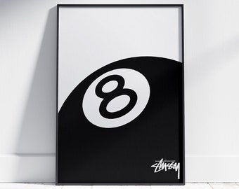 Stussy 8 Ball-poster, Stussy-poster,