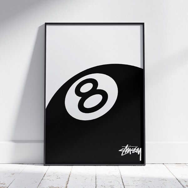 Poster 8 boules Stussy, Poster Stussy,