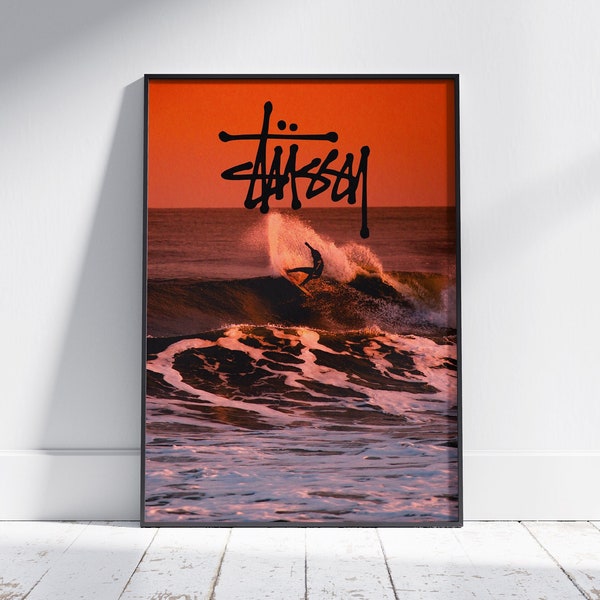 Stussy Poster, Stussy surf poster, Poster for bedroom