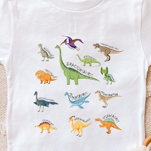 Dinosaurs Toddler Shirt, Dino Names TShirt, Trendy Dinosaur Kids Shirt, Future Paleontologist, Cute Dinosaur Shirt, Types Of Dinosaurs Tee