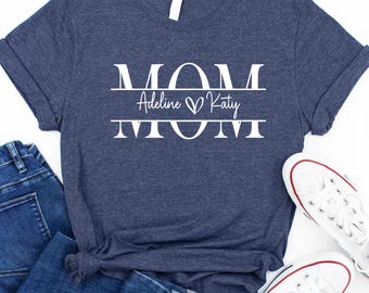 Custom Mom Shirt, Personalized Children Names Tee, Mother's Day Gift, valentine's day gifts
