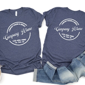 Custom Logo T-Shirt, Personalized Business Uniform Tee, Your Text Here Branding Shirt,  Design Front & Back