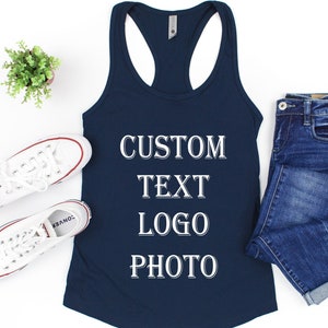 Custom Text Tank, Personalized Tank Top, Custom Women Workout Tank Top, Custom Vacation Tank, Custom Birthday Tank, Custom Fitness Tank Top