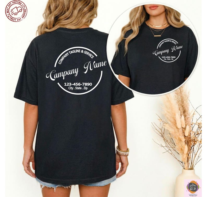 Personalized Company Team Logo Shirt, Comfort Colors®  T-Shirt, Custom Logo Pocket & Back