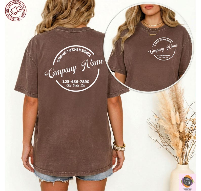 Personalized Company Team Logo Shirt, Comfort Colors®  T-Shirt, Custom Logo Pocket & Back