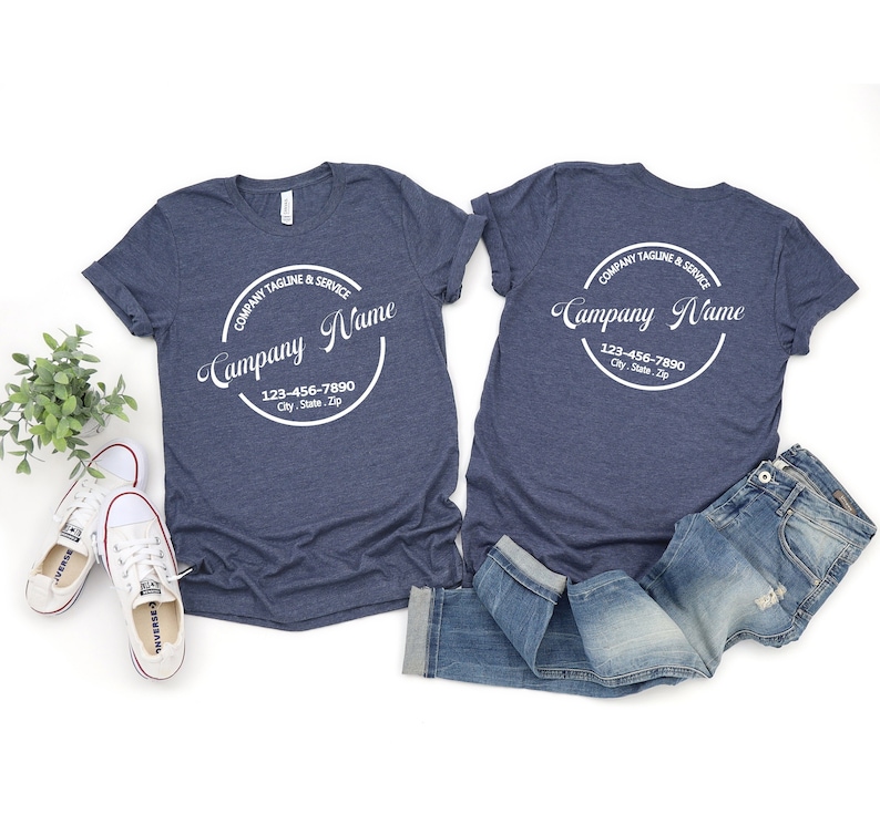 Custom Logo T-Shirt, Personalized Business Uniform Tee, Your Text Here Branding Shirt,  Design Front & Back