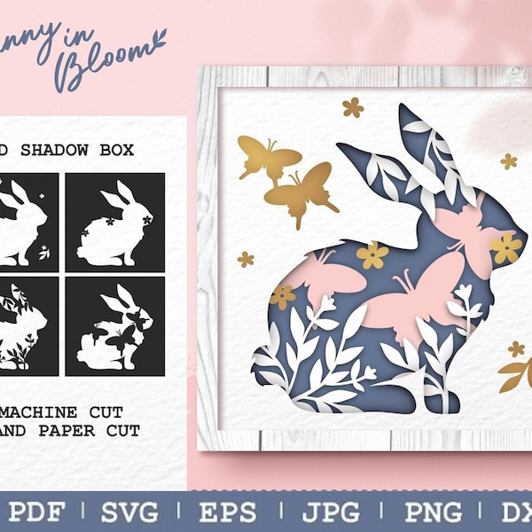 Digital Download Spring Bunny 3D Shadow Box SVG, Papercut Cutting File Shadow Box Template, Lightbox files cricut silhouette, Digital Download Spring Bunny 3D Shadow Box SVG, Papercut Cutting File Shadow Box Template, Lightbox files cricut silhouette,