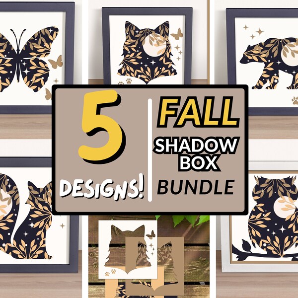 5x Layered Papercut Bundle 3D Animals SVG Shadow Box Template, Download cricut silhouette Digital file, Instant download Svg Png Ai Eps Jpg