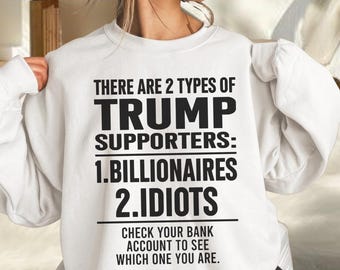 Zwolennicy Trumpa, miliarderzy, idioci, sprawdź konto bankowe, PNG, polityczny humor, cyfrowe pobieranie