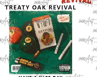 Treaty Oak Revival PNG, Album Cover Digital Download with Pool Balls, Music Fan Art, Street Style Vintage Design File