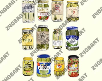Vintage Canned Pickles png, Canning Season png, Pickle Lovers png, Homemade Pickles, Pickle Jar Digital File, png