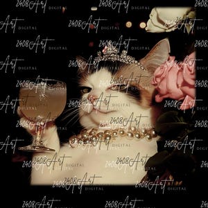 Retro Cat SVG, Animal Digital Download, Unisex Meme Cringe Funny Dumb Sublimation, Retro Elegant Cat Funny Vintage PNG