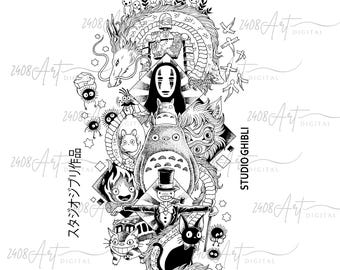Ghibli Studio-bestand pdf, Ghibli Studio World Digital, Ghibli Studio, My Neighbor Totoro SVG, trending Ghibli