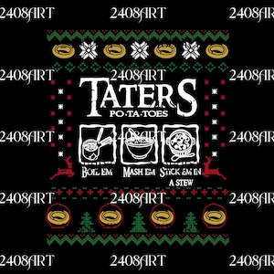 Taters potatis ful jul retro rolig PNG, Hobbit sublimering, koka dem, mosa dem, stick dem i en gryta digital nedladdning, Taters potatis PNG