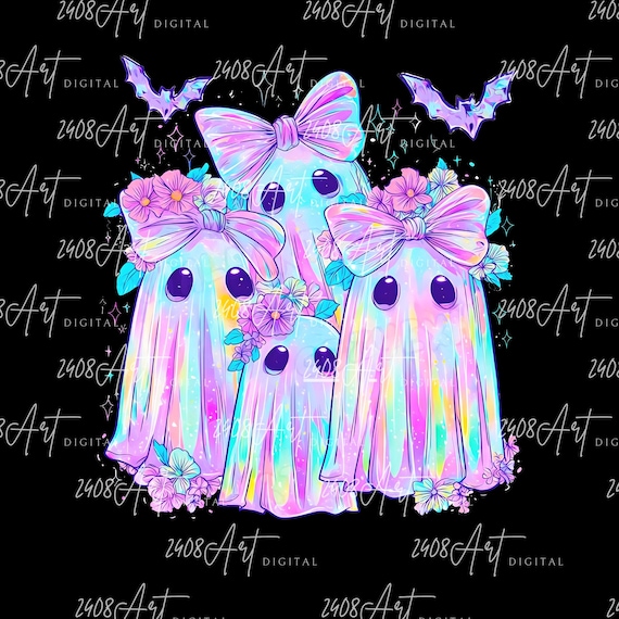 Vintage Ghost Pumpkin PNG, Retro Neon Graphic Digital Download, Coquette Halloween Sublimation, Cute Girly Spooky Season SVG