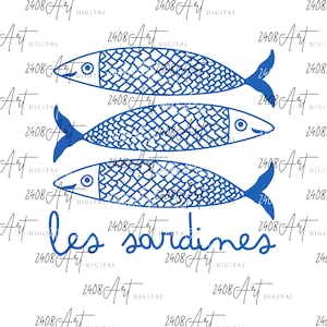 Les Sardines Fischer PNG, Meerestierliebhaber SVG, Sardinenfisch, Angeln, Ozeanleben Sublimation, Meeresthema SVG, digitaler Download