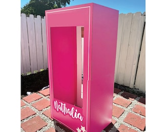 3ft, 4ft, 5ft and 6ft tall, doll photo box, popular pink doll, birthday girls party, fashion photobooth.