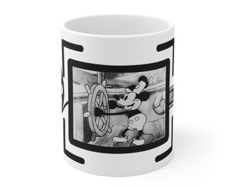 Vintage Mickey taza Steamboat Willie inspirado taza retro Disney amante regalo idea, taza vintage Steamboat Willie