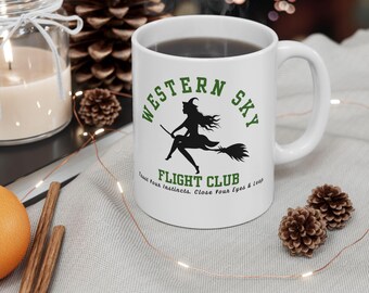 Tazza del film musicale Wicked Defying Gravity, Flight Club, tazza Western Sky, regalo per fan di Wicked, tazza del Mago di Oz, regalo di tazza carina, idea regalo per le feste