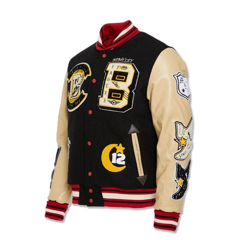 Custom Varsity Lettermen Jacket With Leather Sleeves Etsy