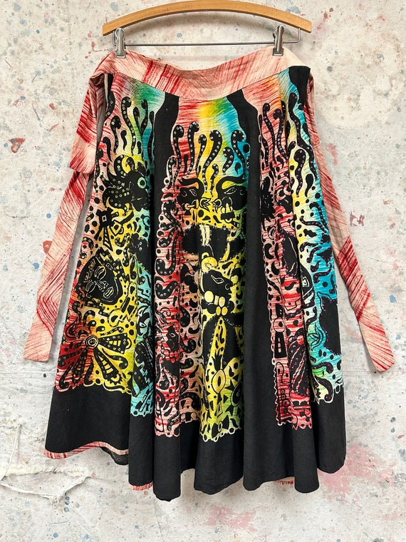 Vintage 1950s Mexican Fiesta Hand Painted Sequin T