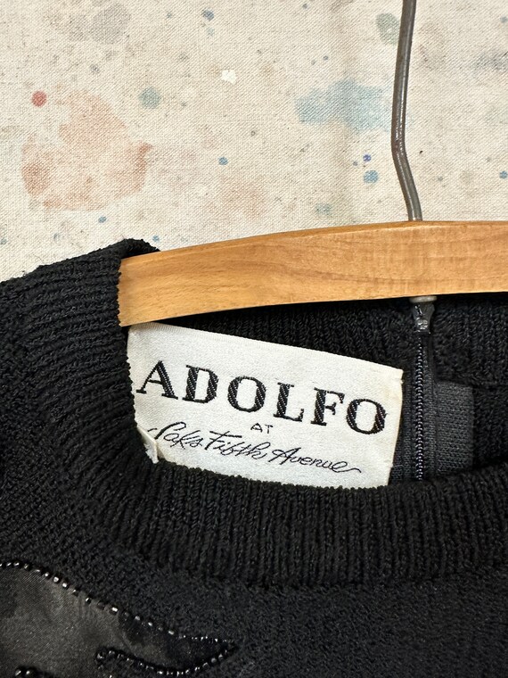 Vintage 1970s Adolfo Saks Fifth Avenue Knit Beade… - image 5