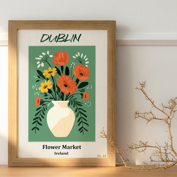 DUBLIN FLOWER MARKET Poster ~ Wohnzimmer Poster ~ Küchen Poster~dublin poster~blumenmarkt poster ~ bunte Blumen ~ dublin~Flower Poster Print