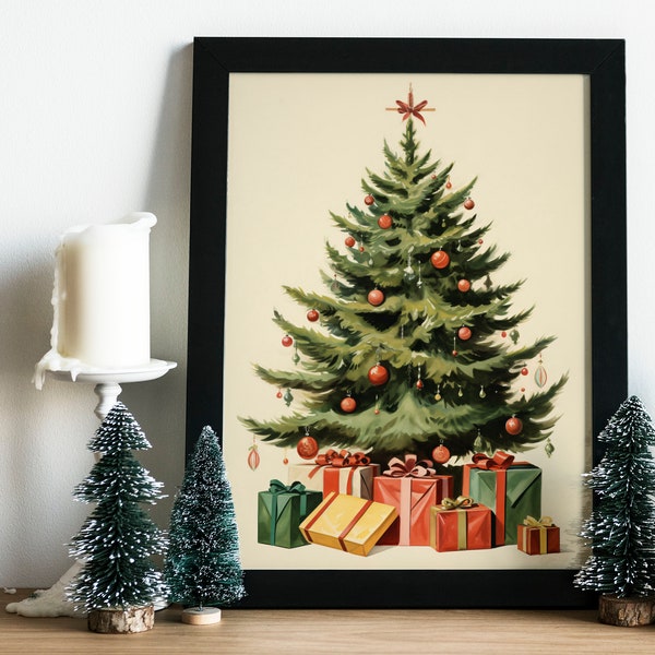 schöner Weihnachtsbaum Poster ~ Weihnachten ~ Wandkunst ~ Weihnachts Poster ~ Weihnachten Poster Baum~ Hochwertige Auflösung