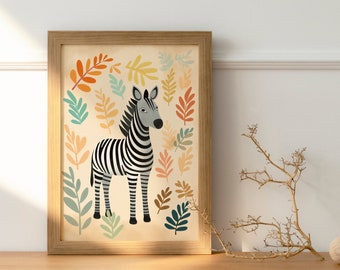 Zebra Poster ~ Kinderzimmer ~ Zebra ~ Kinderzimmer Poster ~  Kinder Poster Zebra ~ Zebra ~ Hochwertige Auflösung