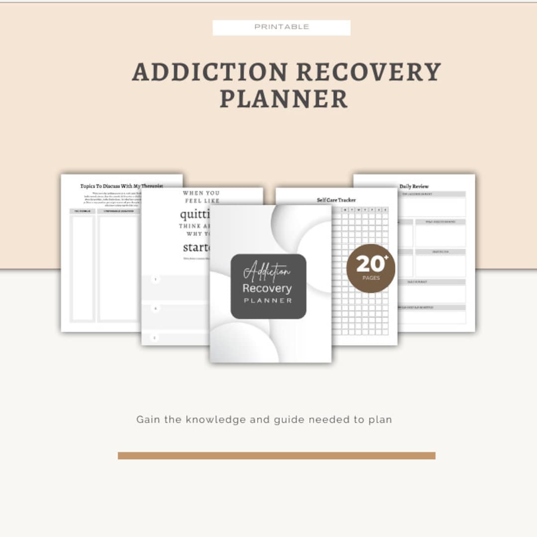 Addiction Recovery Planner Printable Worksheets Addiction Self Care Addiction Recovery Planner Printable Worksheets Addiction Self Care